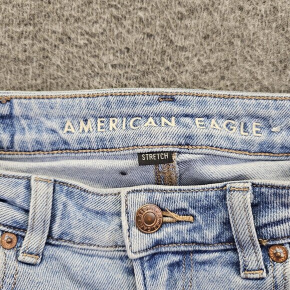 American Eagle Jeans Womens Size 000 Light Wash Mom Jean Stretch Distressed - Picture 6 of 12